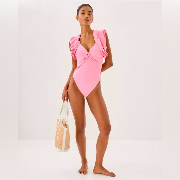 Lilly Pulitzer Other - Lilly Pulitzer Steviekate One-Piece Swimsuit Conch Shell Pink Ruffle Sz 10 NWT